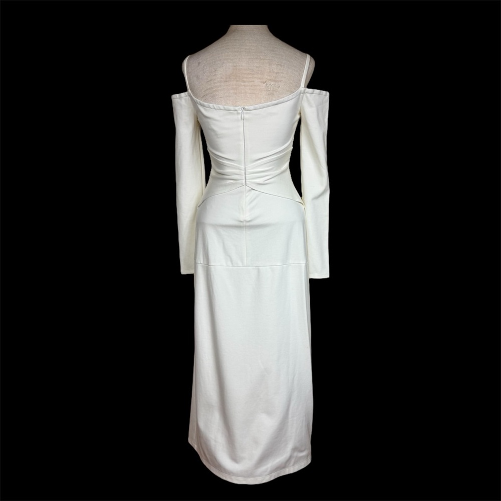 Alexis ‘Elisabet’ Elegant Cut-Out Side Slit Midi Dress in Off White Size Small - Picture 10 of 15